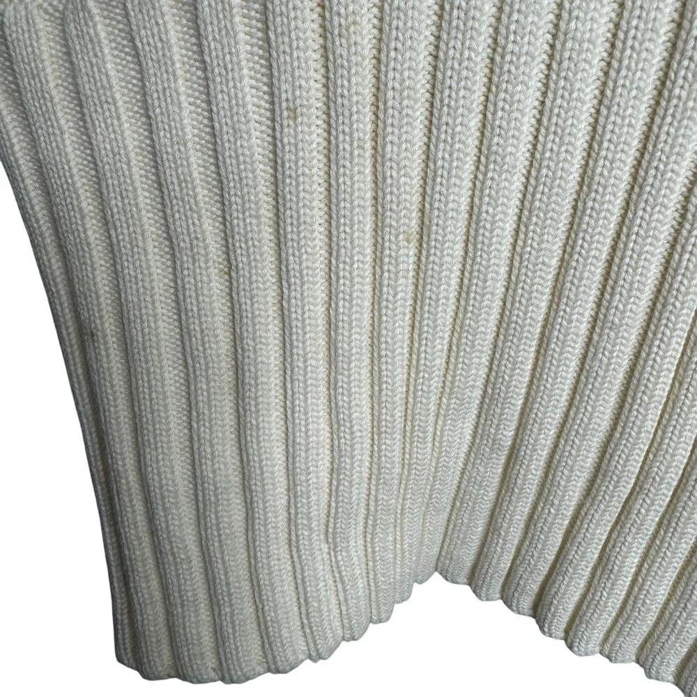 Michael Kors Womens Open Front Cardigan Sweater‎ Medium Ivory Cotton & Rayon